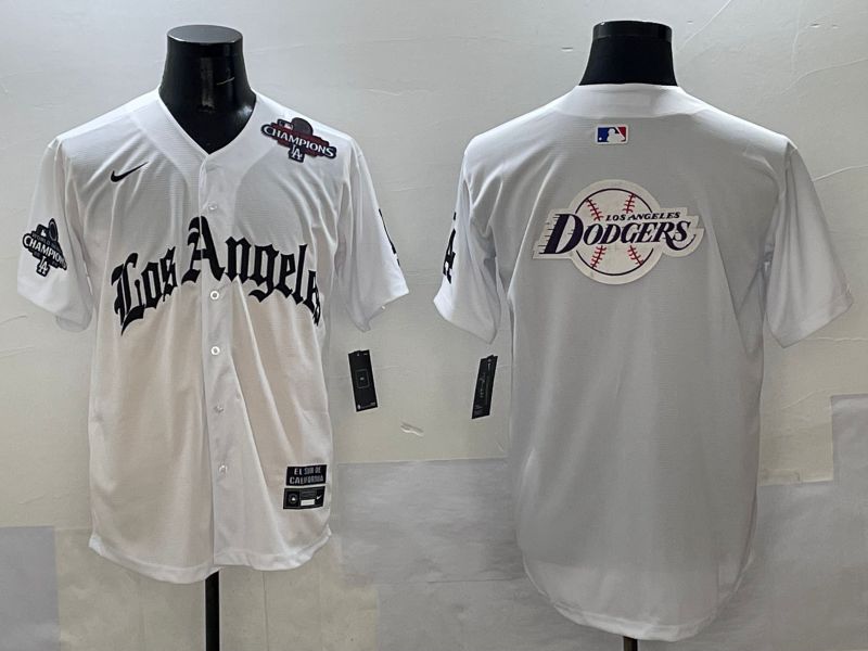 Men Los Angeles Dodgers Blank White Five generations Joint Name 2025 Nike MLB Jersey style 73
